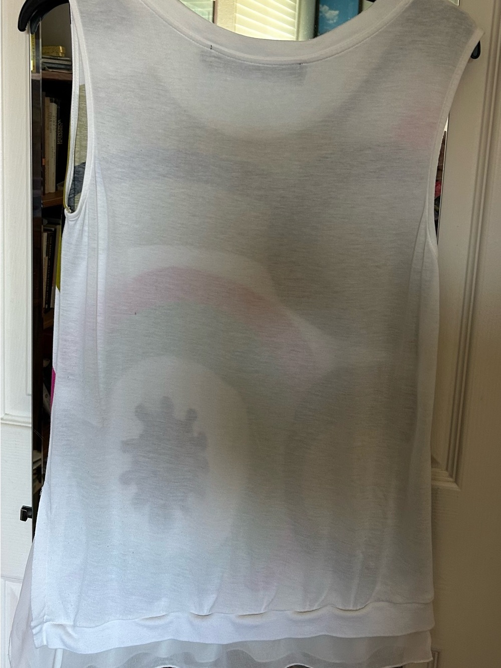 Desigual Graphic Tank Top - White, Olive, Black - Picture 4 of 4